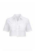LINEN CROPPED SHIRT