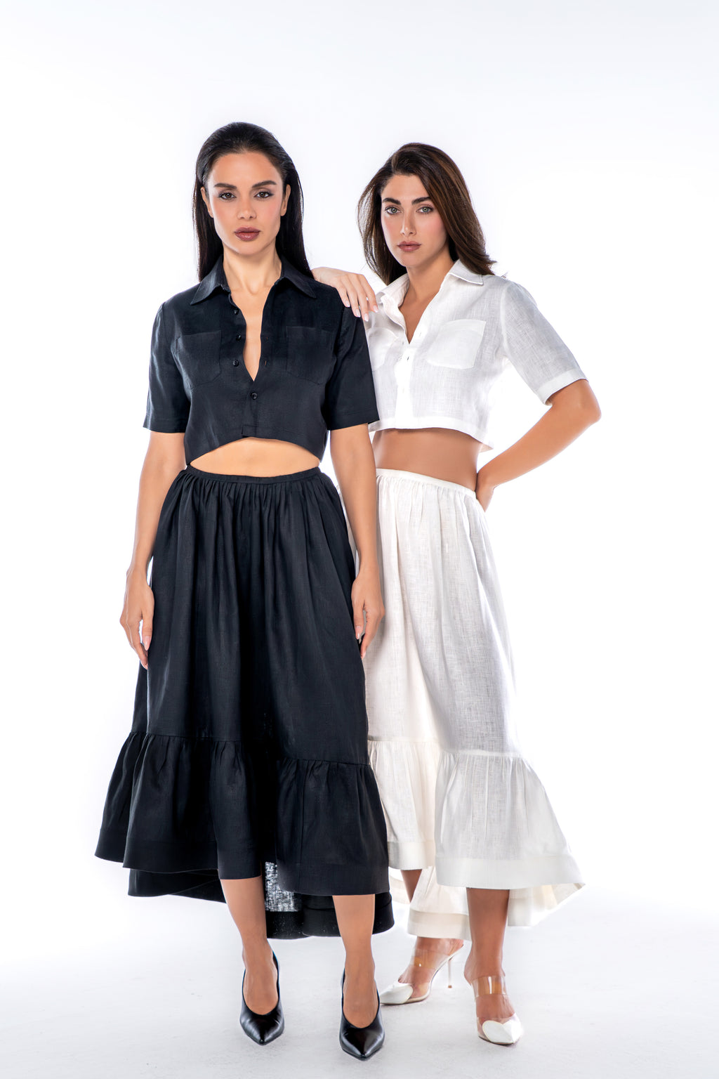 THE LINEN CROPPED SHIRT