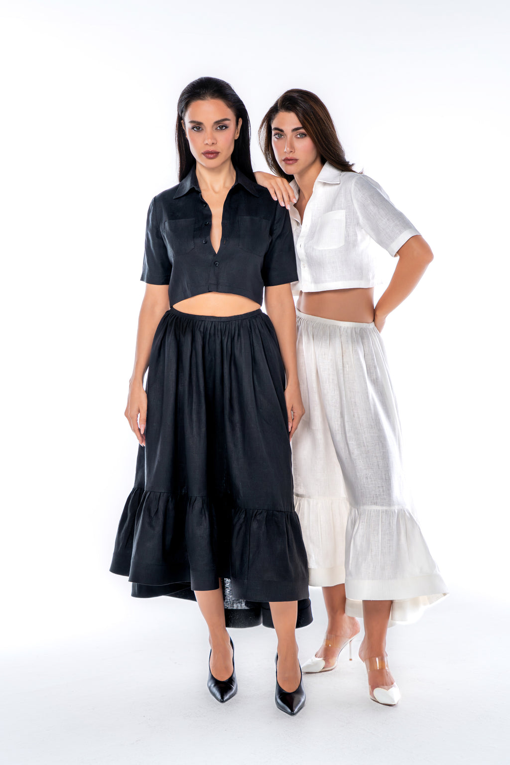 THE LINEN CROPPED SHIRT
