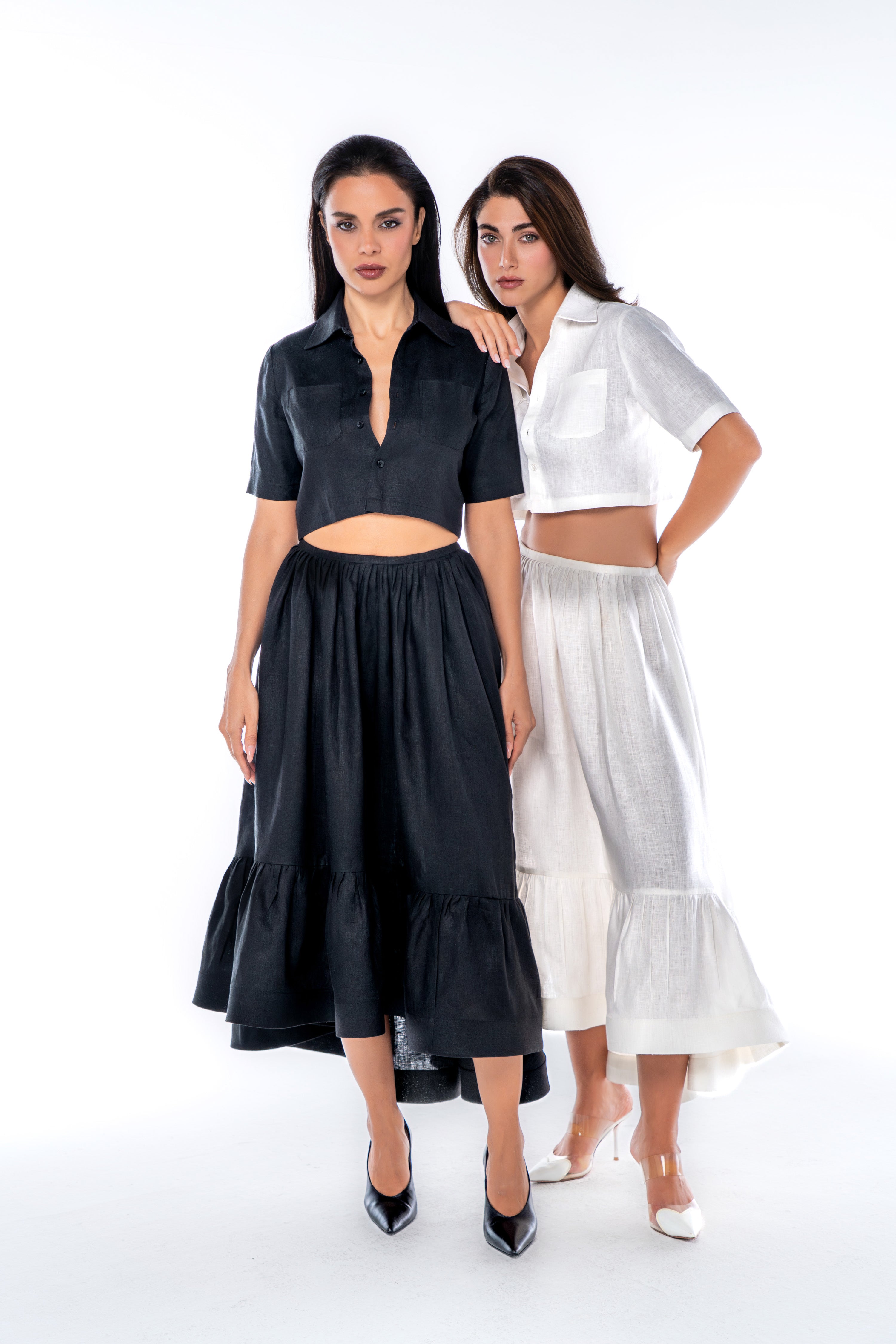 THE LINEN CROPPED SHIRT