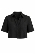 LINEN CROPPED SHIRT