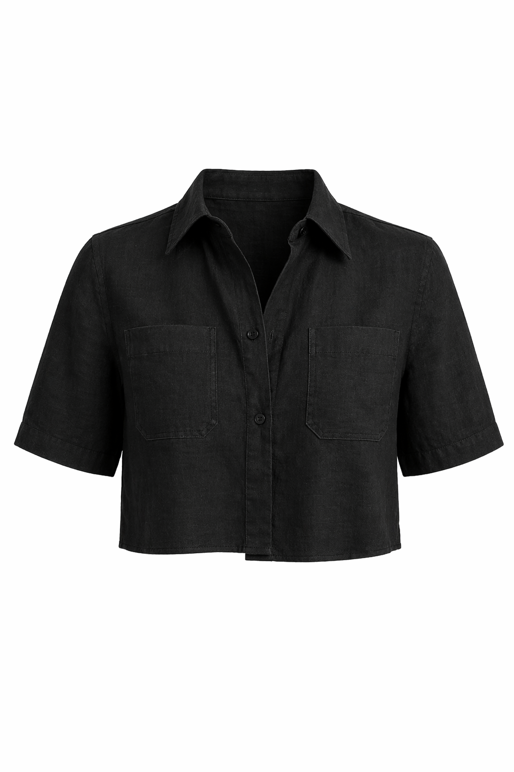 LINEN CROPPED SHIRT