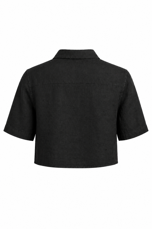LINEN CROPPED SHIRT