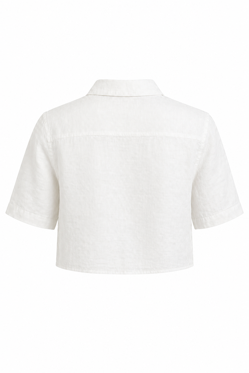 LINEN CROPPED SHIRT