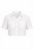 THE LINEN CROPPED SHIRT
