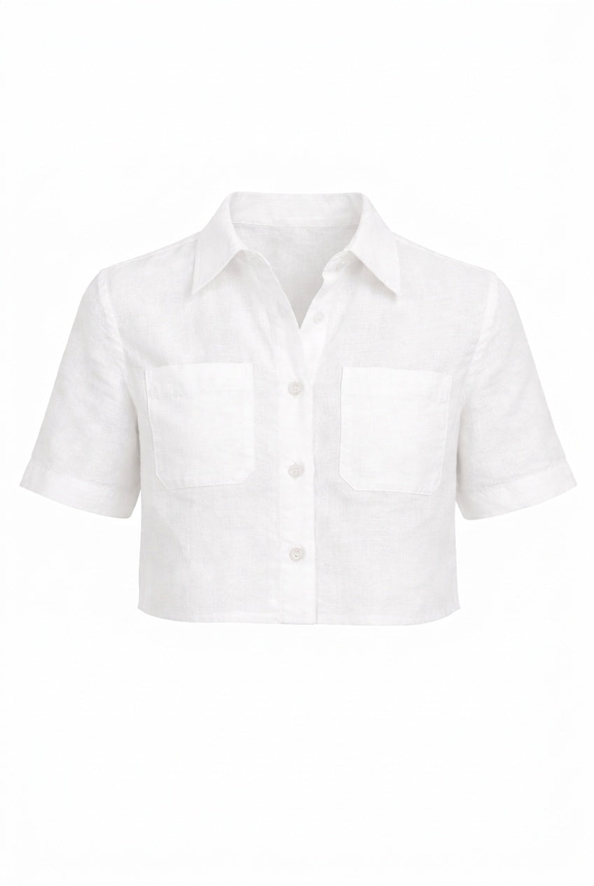 THE LINEN CROPPED SHIRT