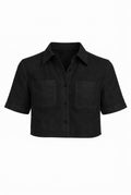 THE LINEN CROPPED SHIRT