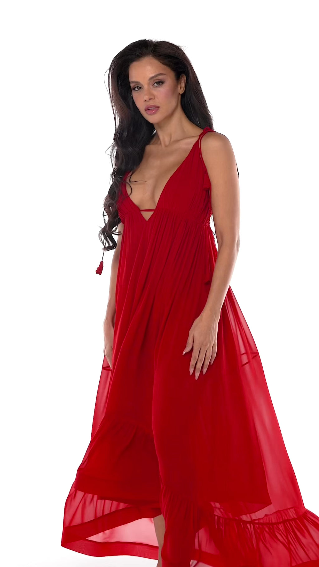 Video of The Tulip Dress in red
